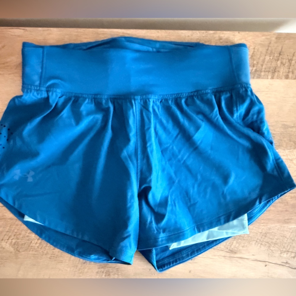 Under Armour Teal and Light Blue running shorts